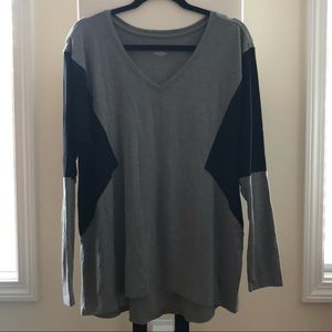 NWT Lane Bryant Gray & Black Long Sleeve 14/16